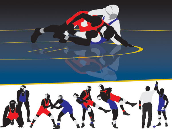 wrestling clip art