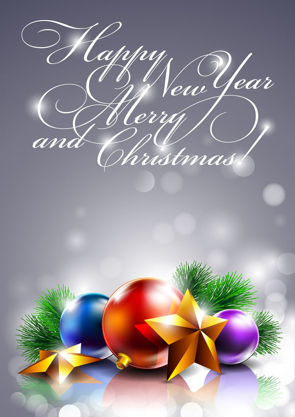 beautifully decorated christmas background 01 vector