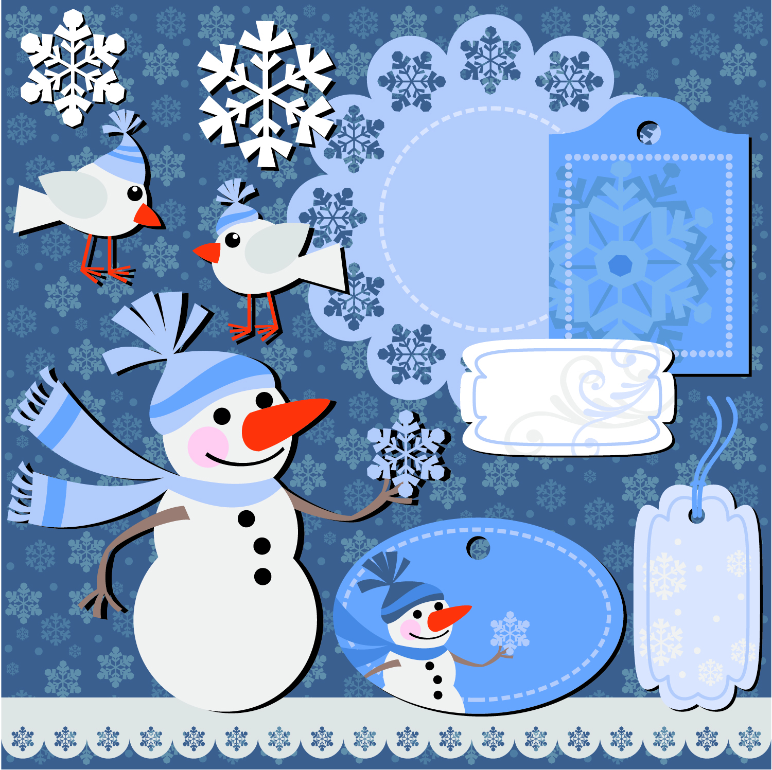 christmas sticker notes 01 vector