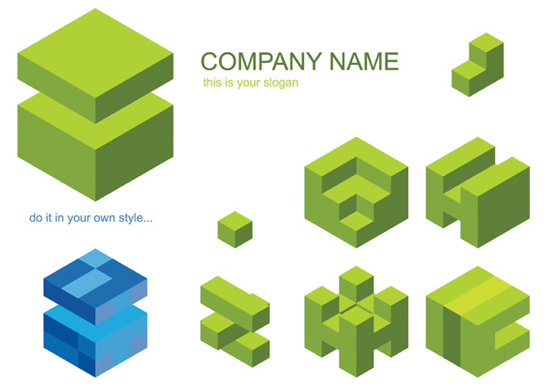 cube logo vector graphic