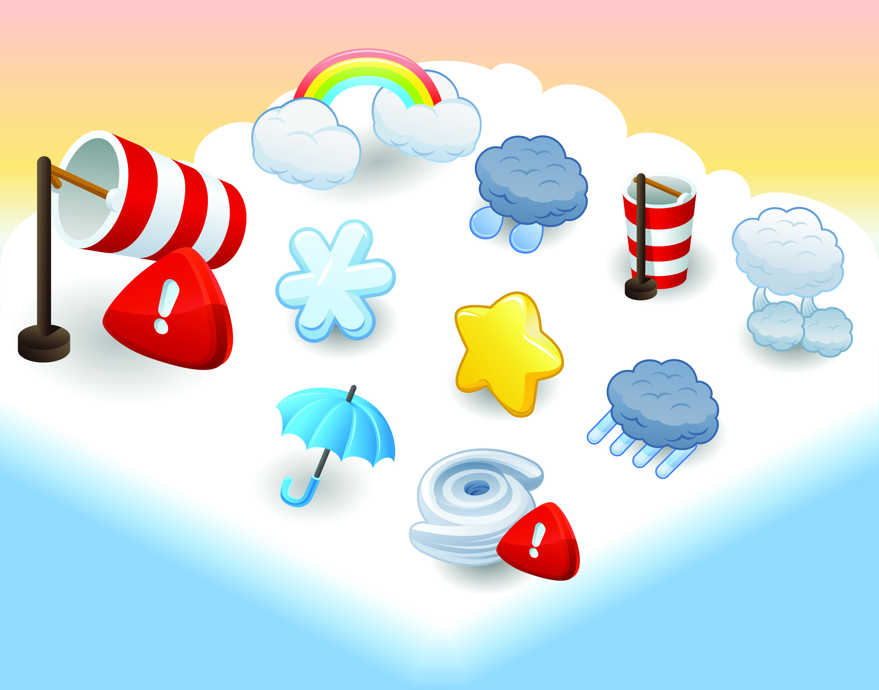 cartoon weather icon 03 vector