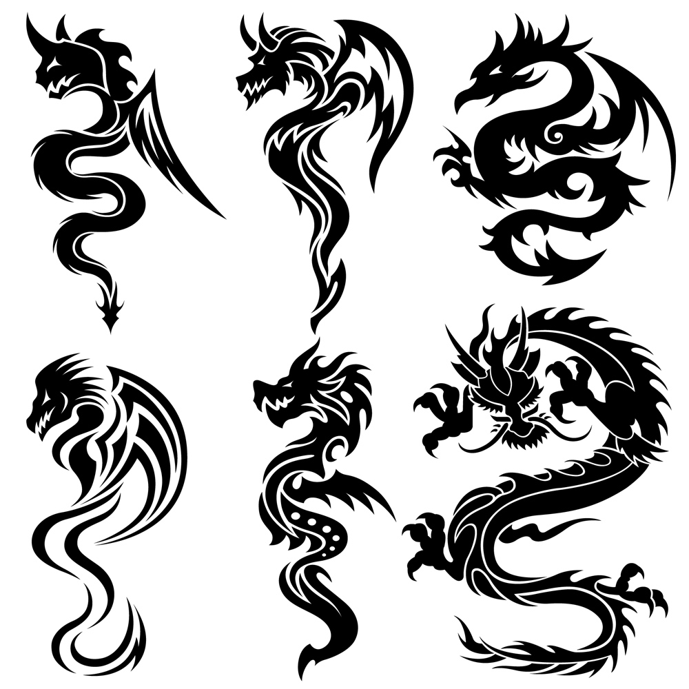 dragonshaped pattern 07 vector