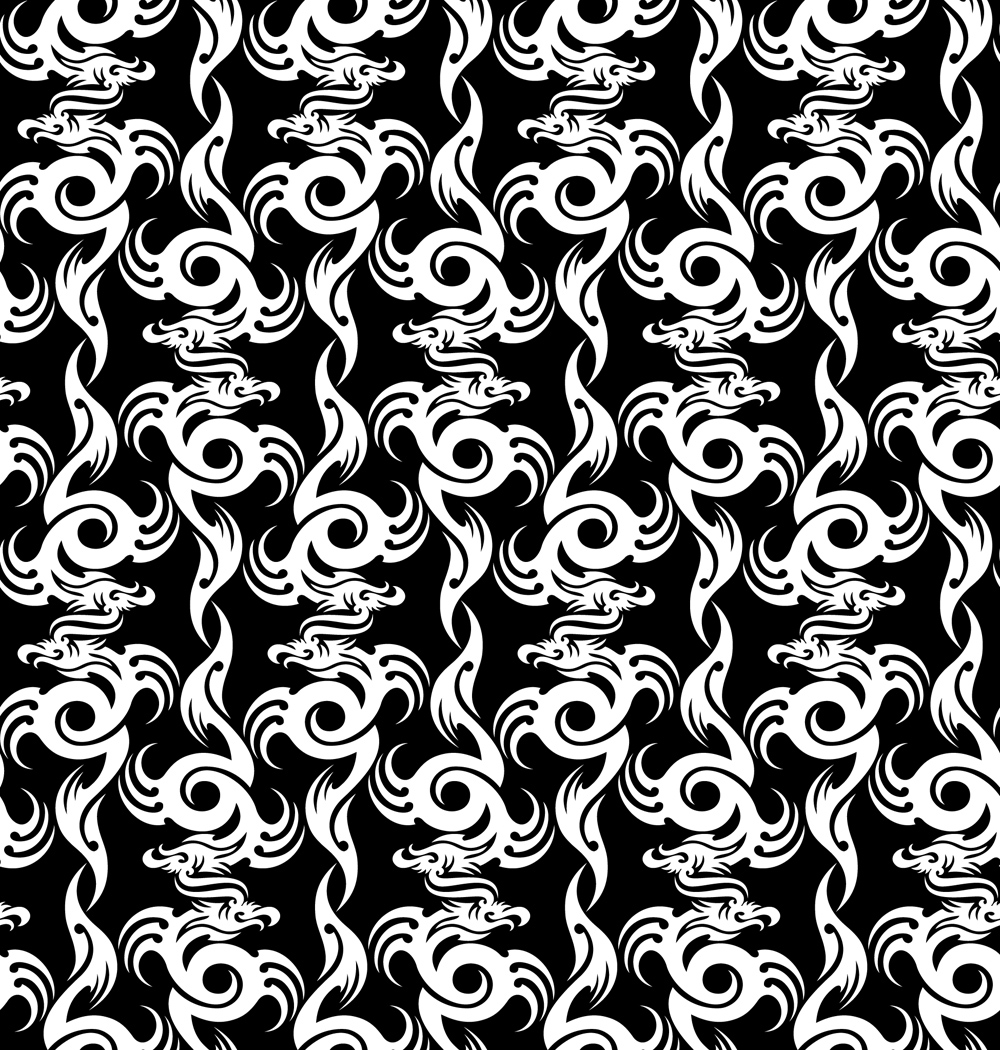 dragonshaped pattern 01 vector