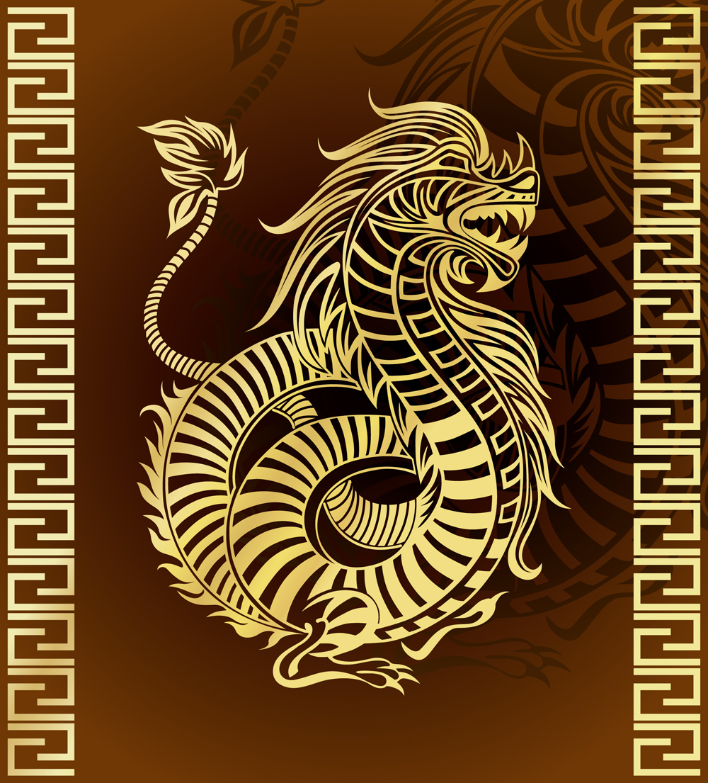 dragon patterns 02 vector