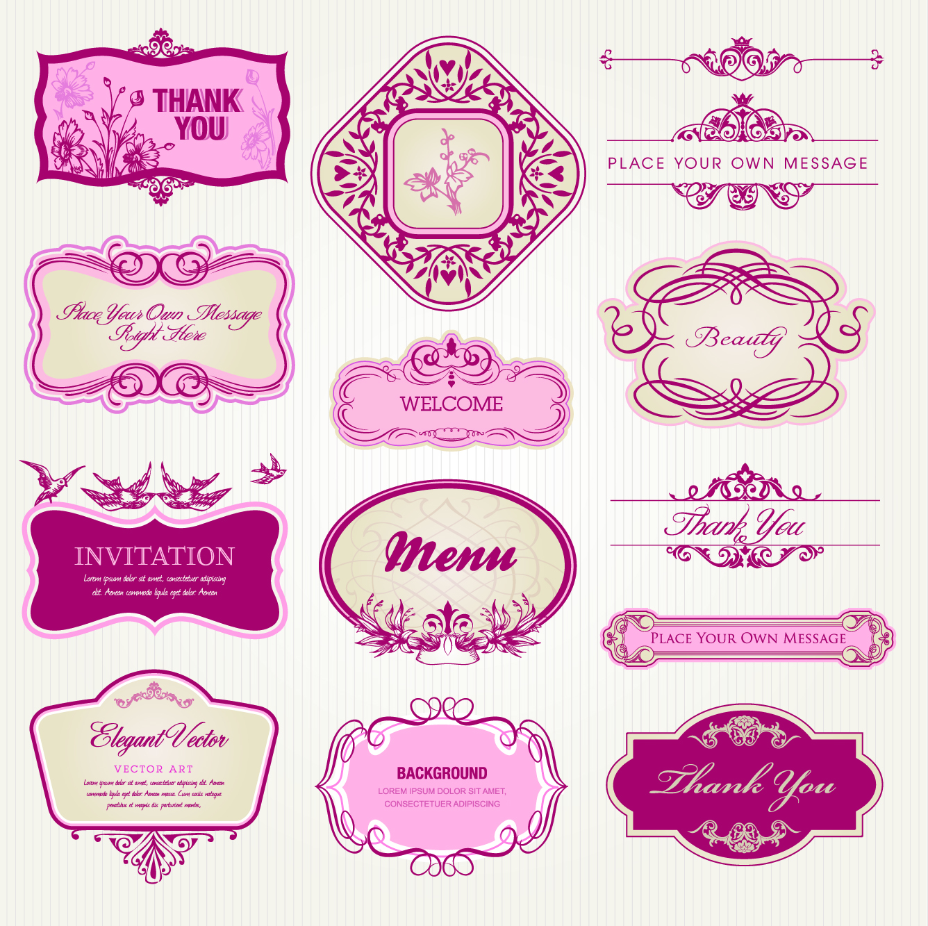 exquisite europeanstyle pattern label 02 vector