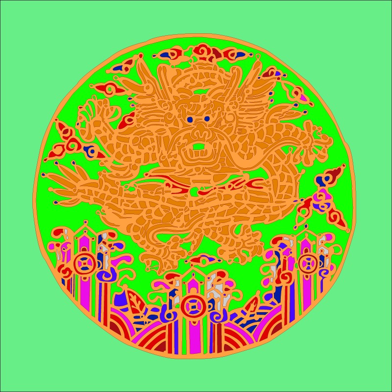 round dragon chinese classical pattern vector