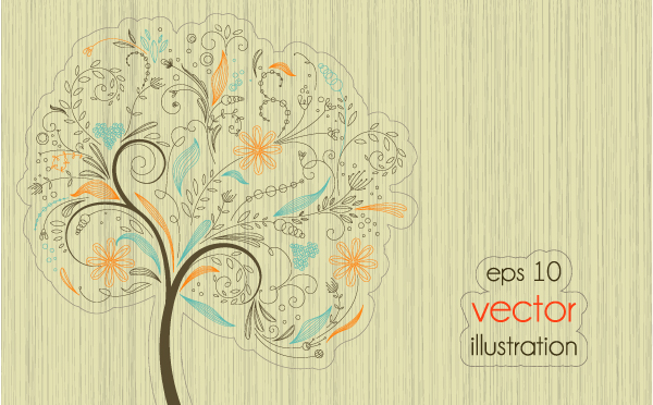 lines of trees illustrator 01 vector