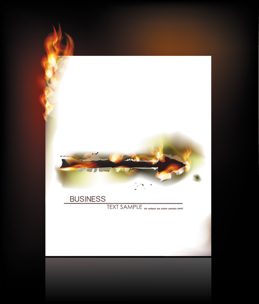 flame burning paper effect 02 vector