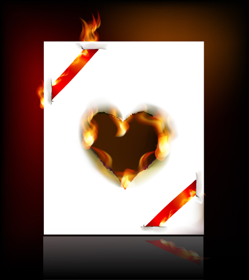 flame burning paper effect 05 vector