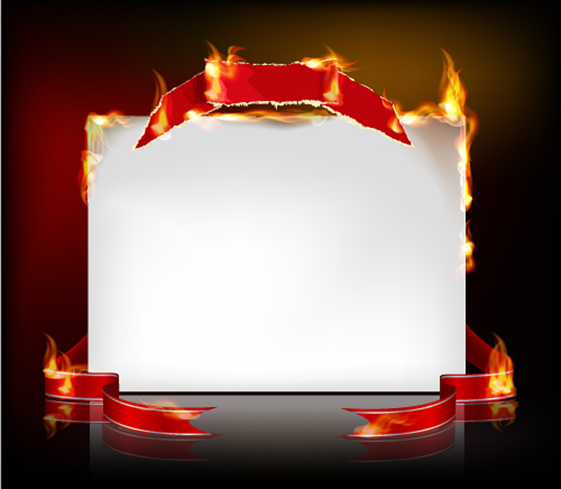 flame burning paper effect 04 vector