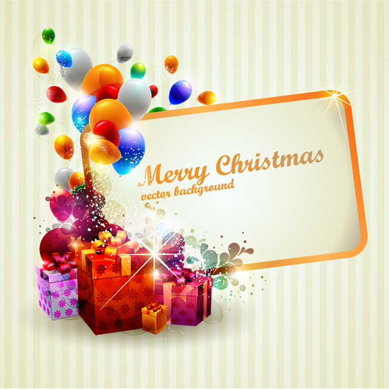 beautiful christmas gift box 02 vector