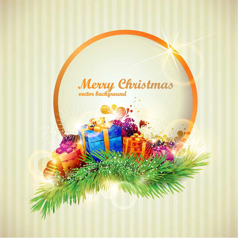 beautiful christmas gift box 05 vector