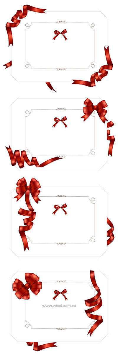 4 winding ribbon of blank card vector