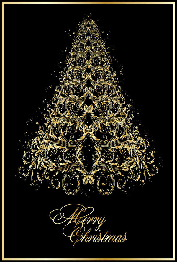 classic europeanstyle christmas tree pattern vector