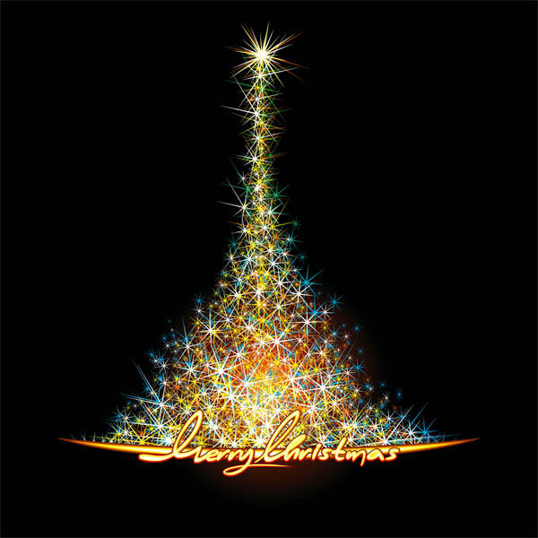 starstudded christmas tree vector