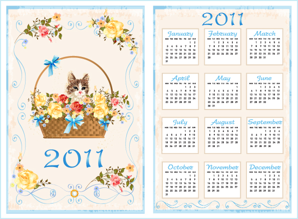 2011 calendar template 03 vector