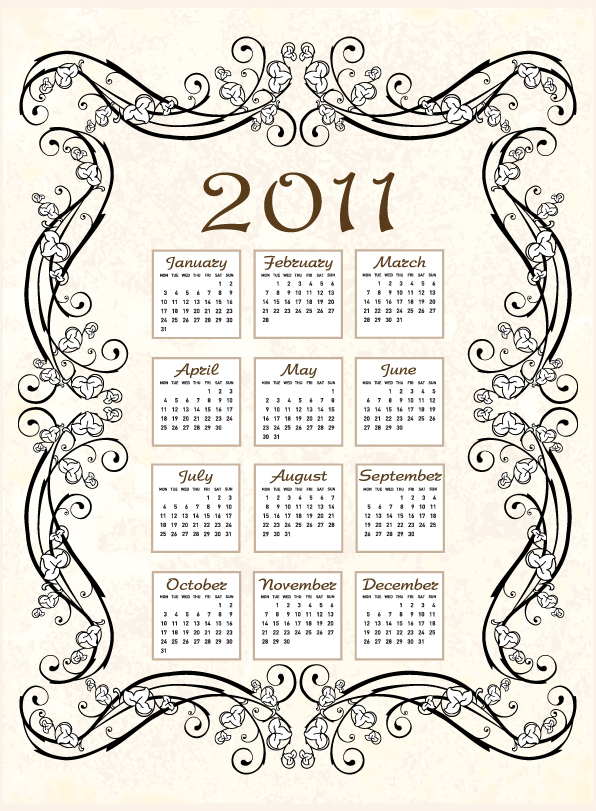 2011 calendar template 05 vector