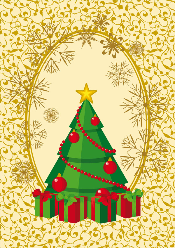 all kinds of cartoon christmas tree vector