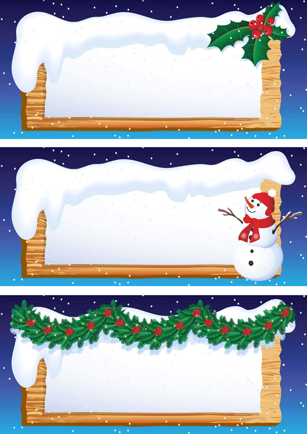 cartoon snowman banner vector