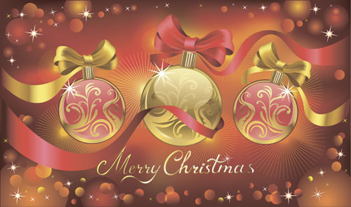 christmas ball with colorful background vector