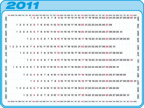 beautiful 2011 calendar template 03 vector