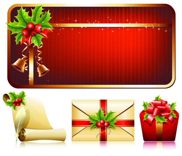 exquisite christmas ornaments vector