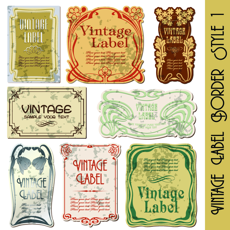 elegant europeanstyle label vector