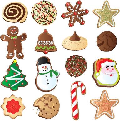 christmas ornaments biscuits vector