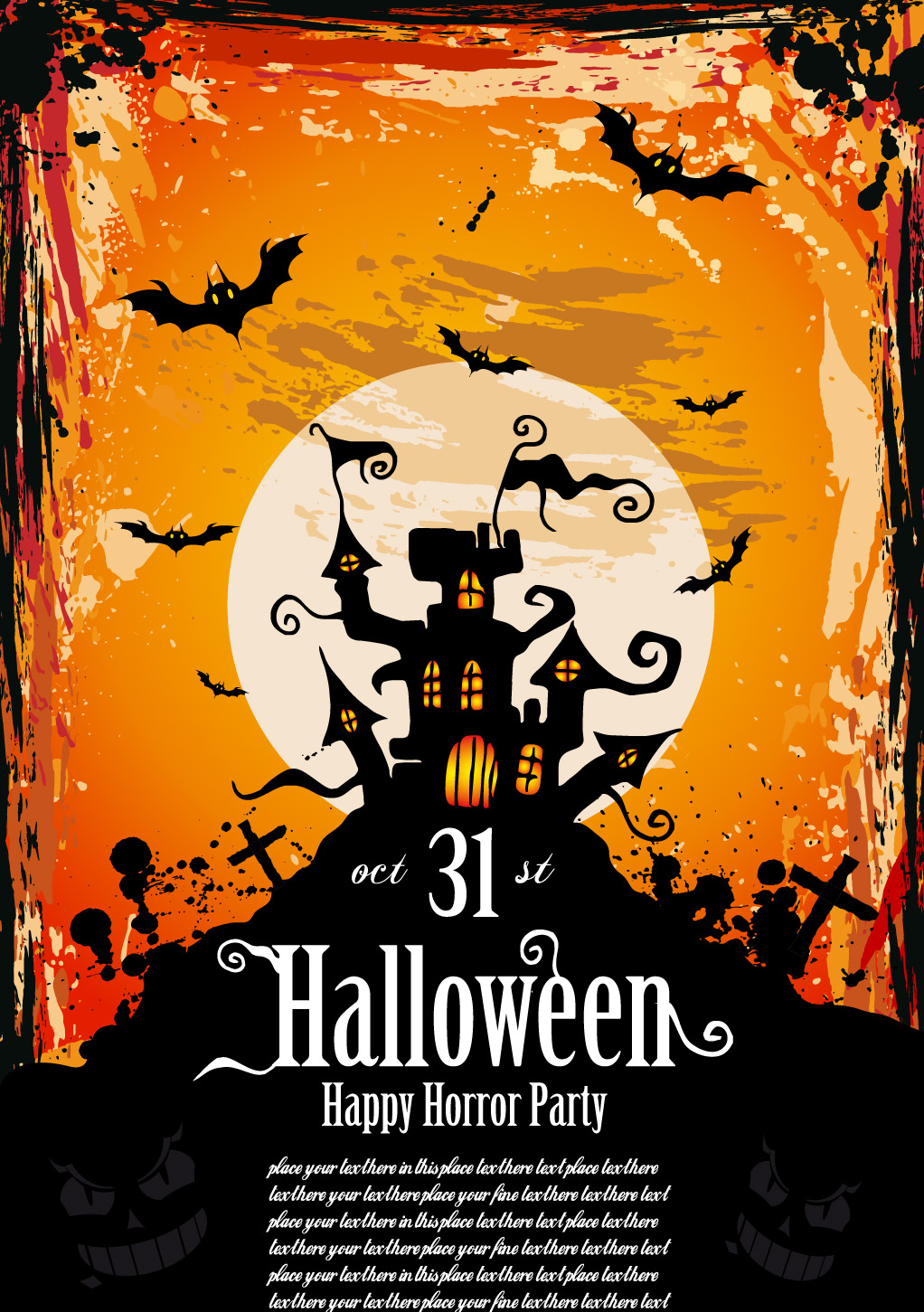 halloween posters fine vector