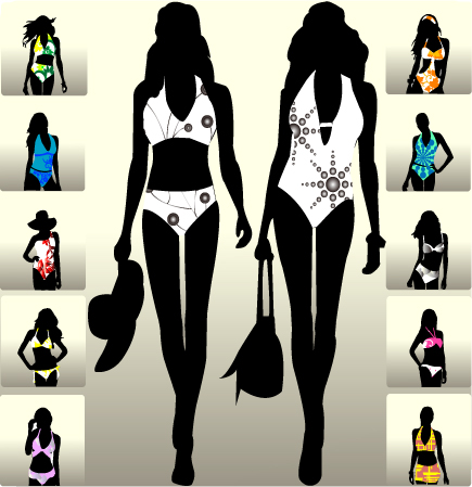 beautiful girl figure 2 vector