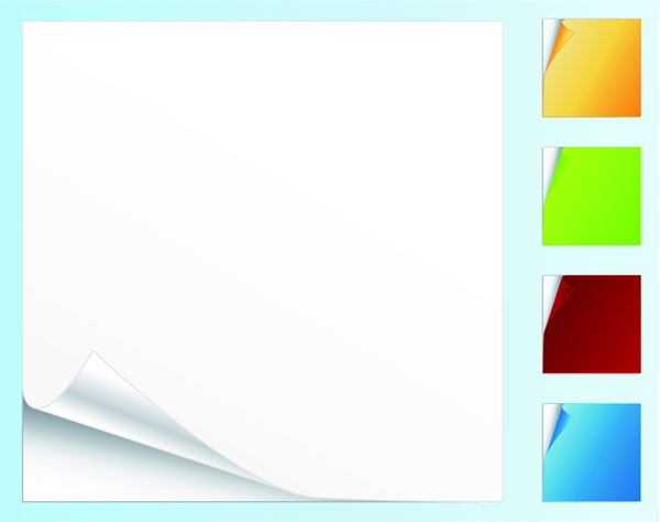 blank colored paper roll angle vector