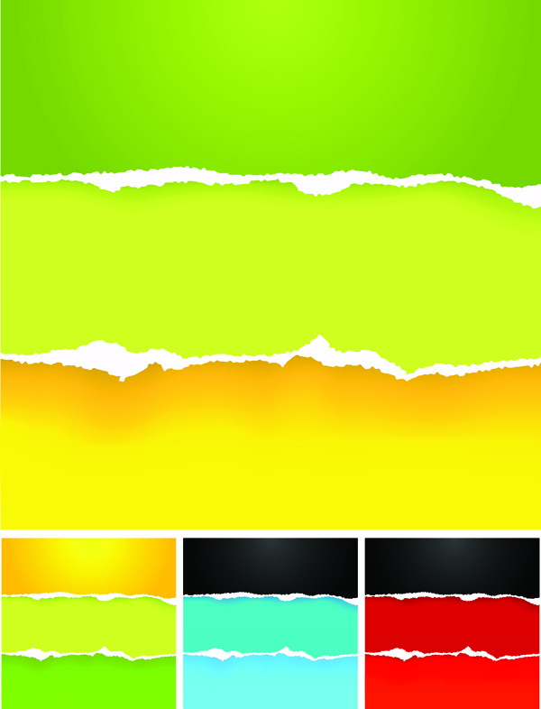 colorful torn paper vector