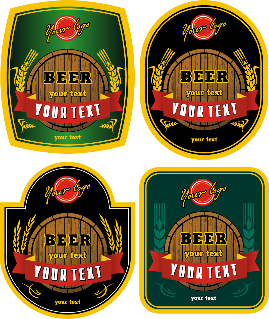 beer bottle stickers vector