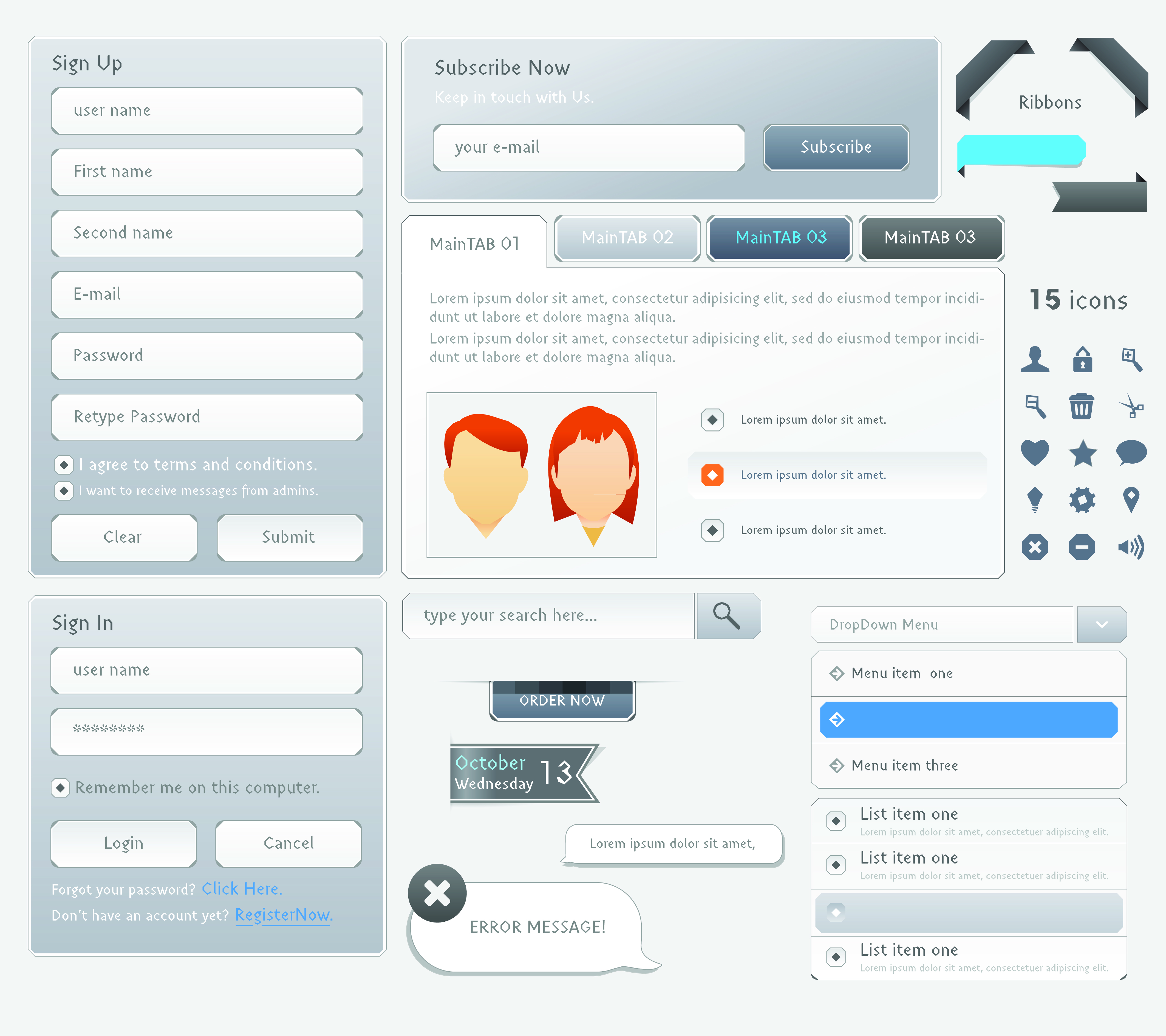 web design navigation menu 04 vector