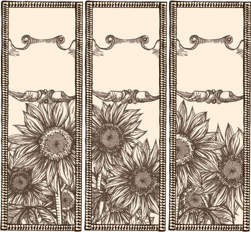 handpainted sunflowers vector