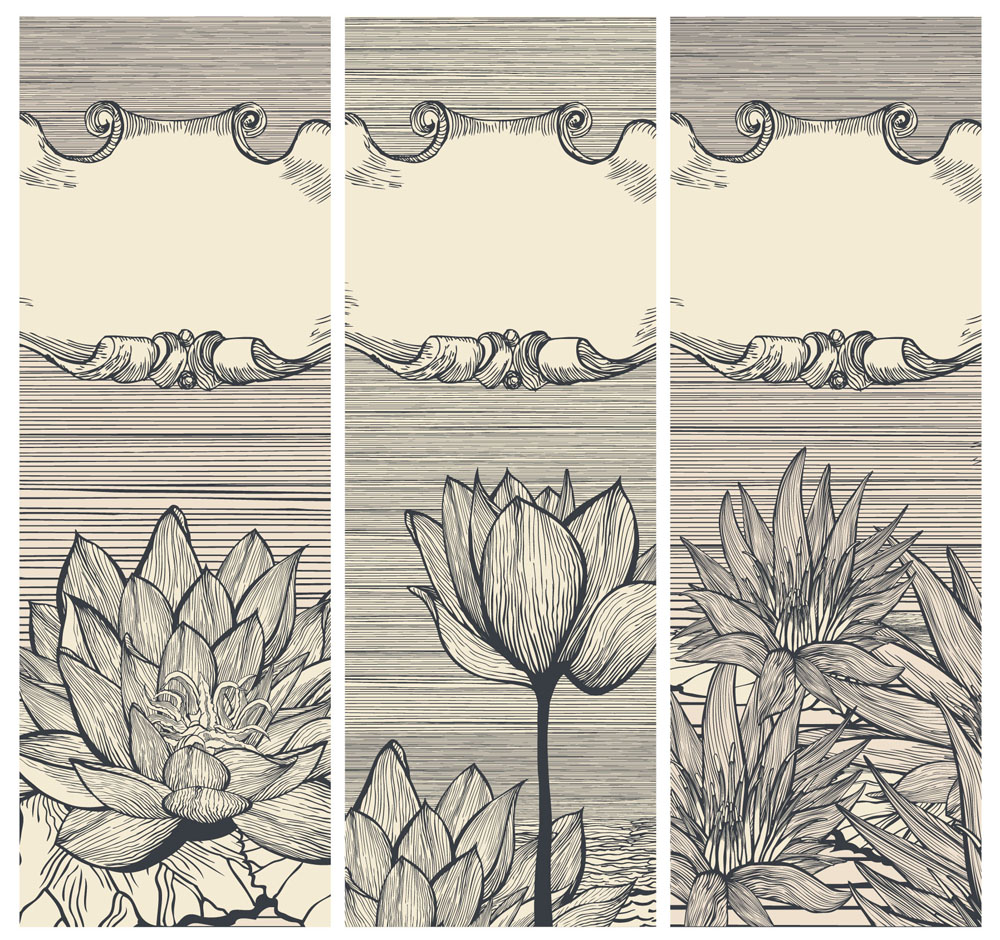 handpainted flowers vector