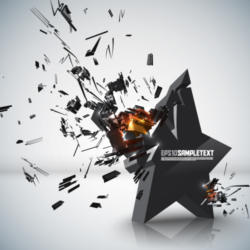 explosive threedimensional graphics 01 vector