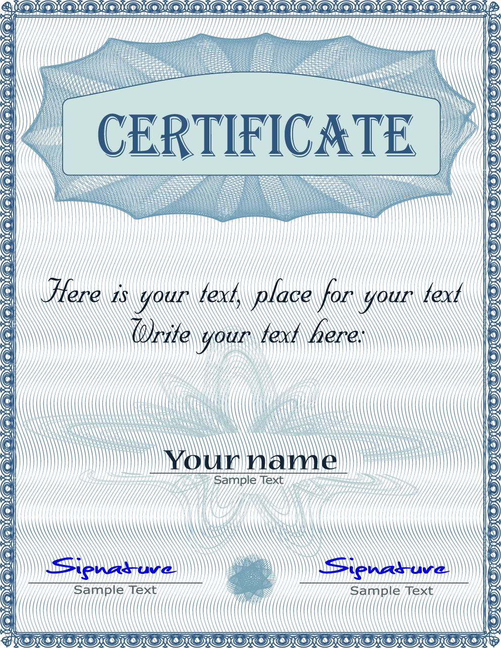 gorgeous diploma certificate template 01 vector