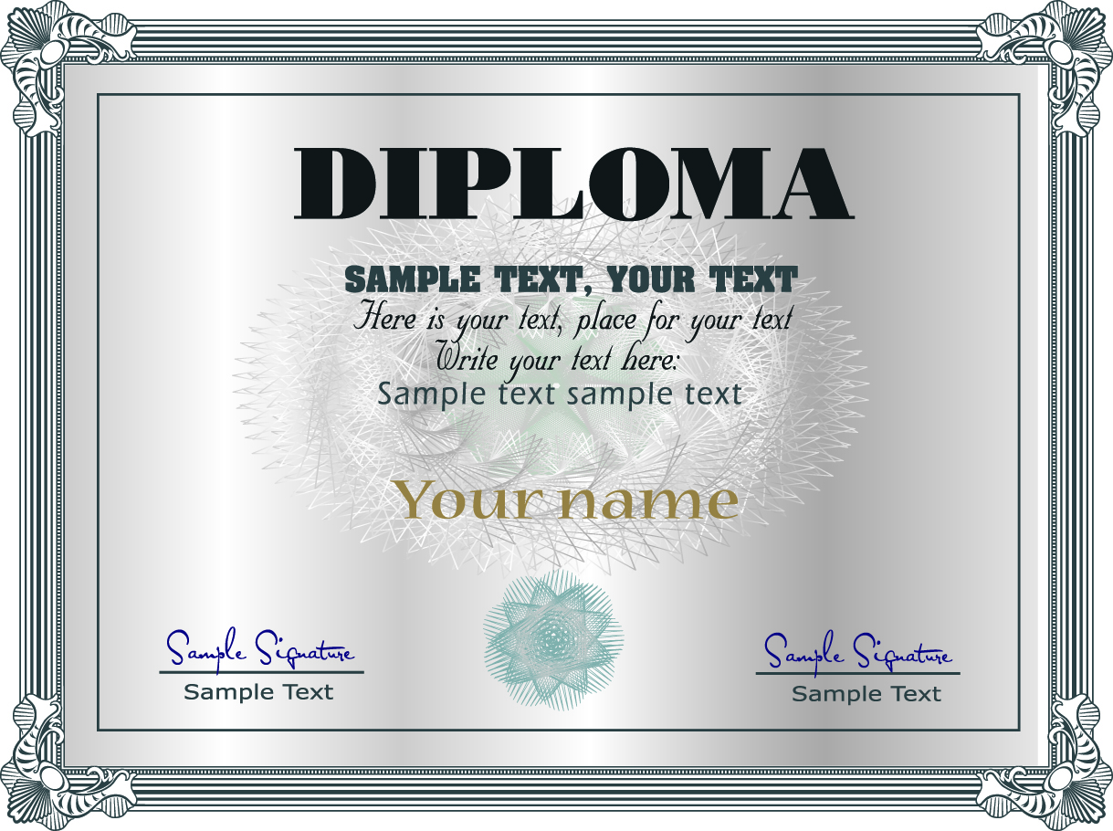 gorgeous diploma certificate template 05 vector