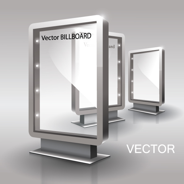 fine glass advertising boxes 02 vector