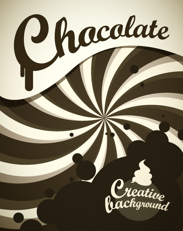 chocolate ice cream elements vector