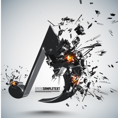 explosive threedimensional graphics 05 vector