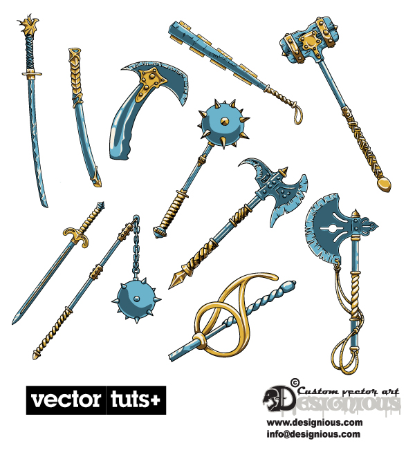 fine game weapon set vector