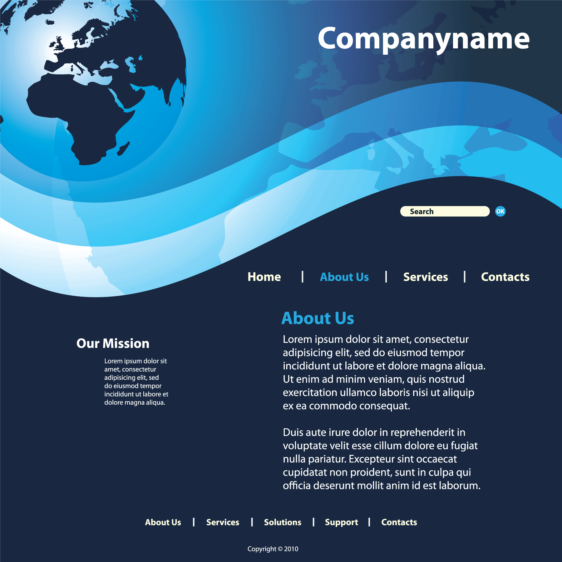 sense of technology website template 04 vector