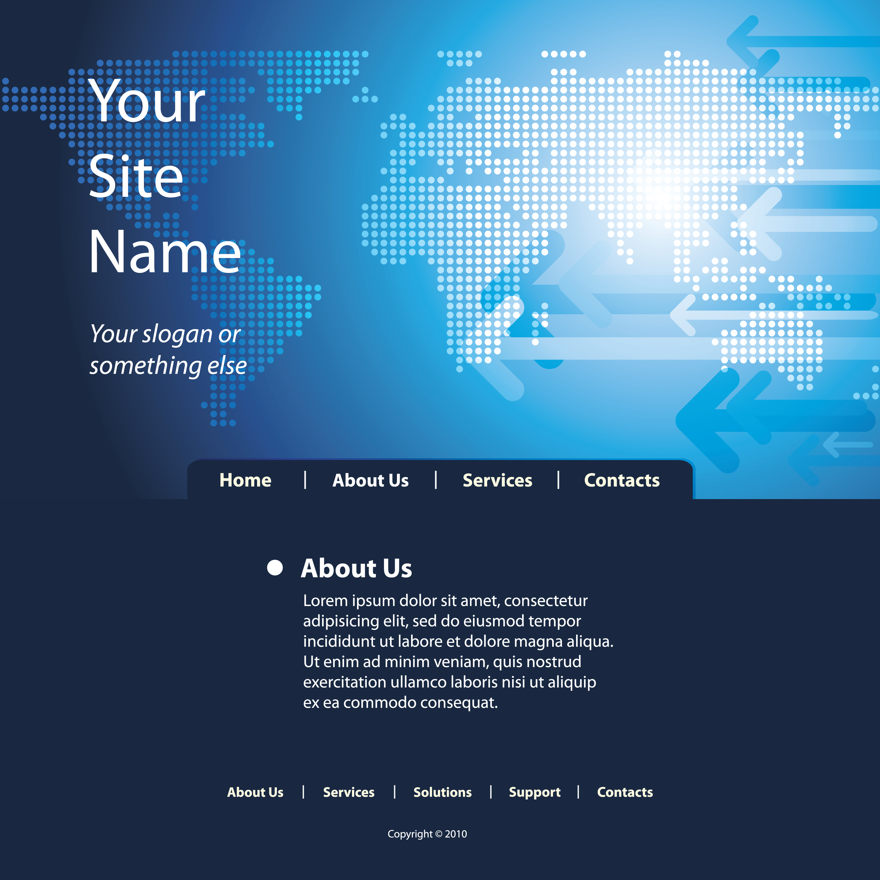 sense of technology website template 05 vector