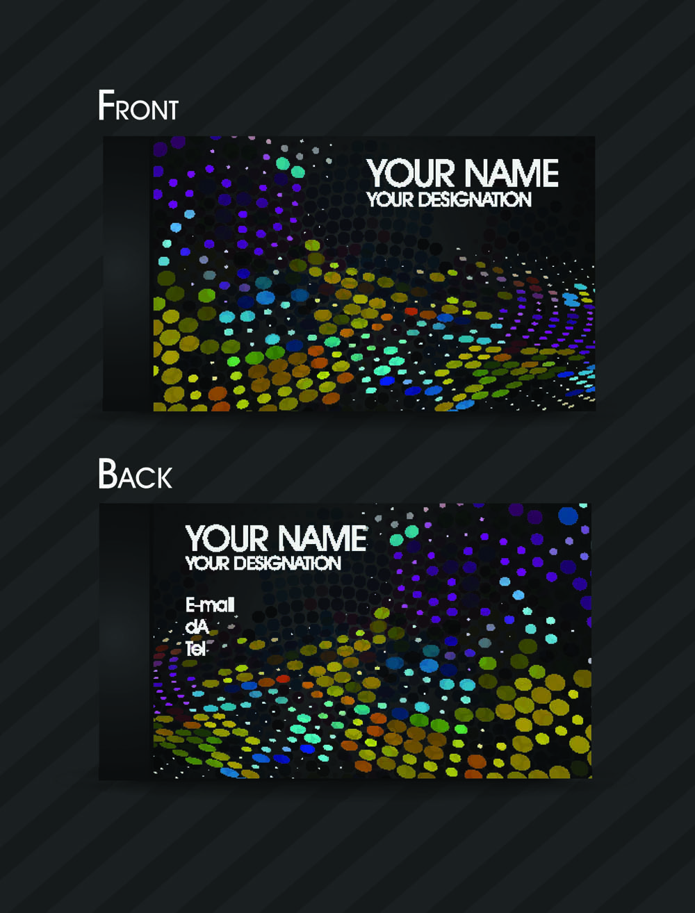 dynamic color business card template 01 vector