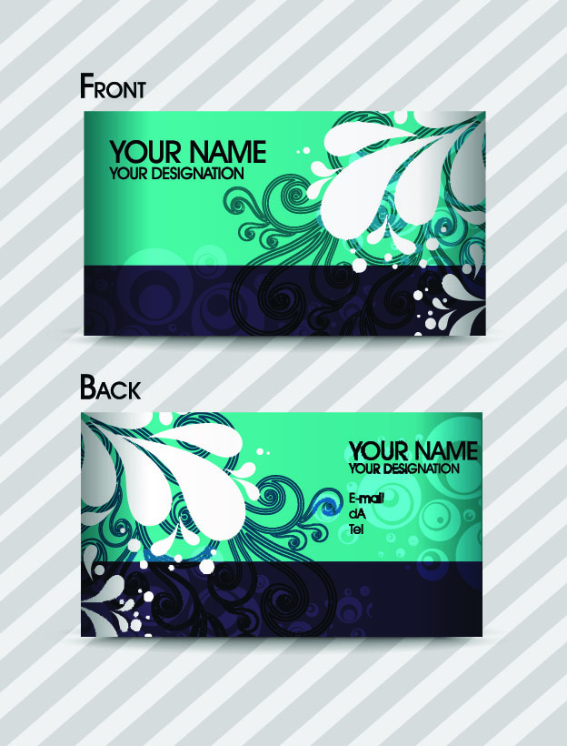 fashion pattern business card template 01 vector