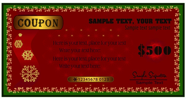 beautiful christmas voucher vector