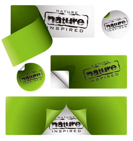 vector green stickers