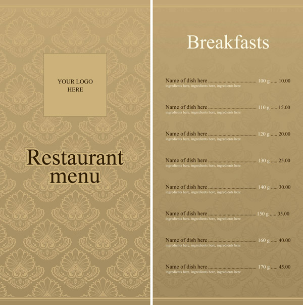 vector elegant menu